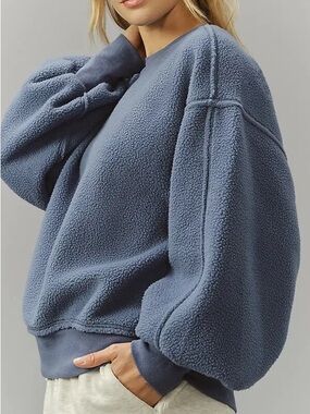 Pilcro Slouchy Crew Neck Dusty Blue